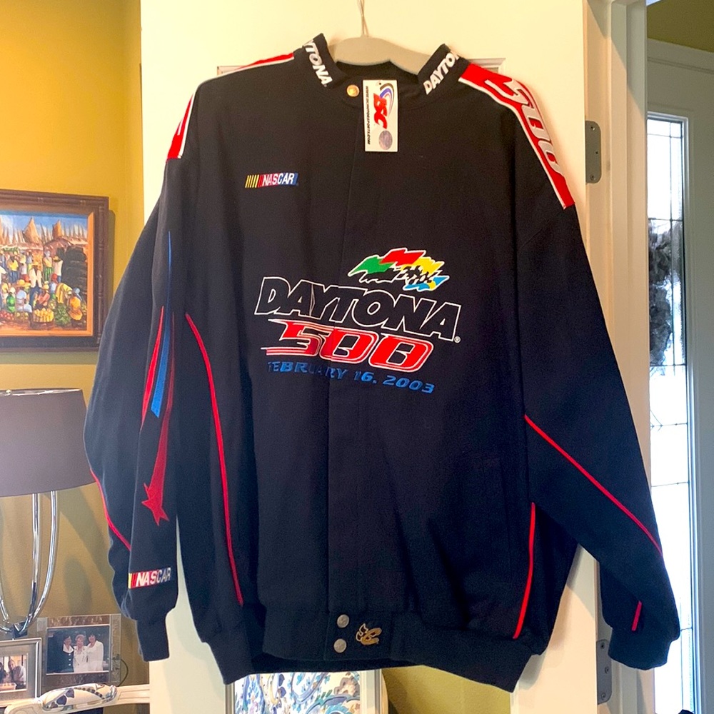 NWT Chase Authentics Drivers Line Vintage Daytona 500 Racing Jacket -Black - XXL